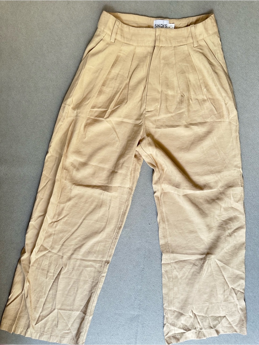 SNDS Wide-Leg Pleated Pants in Beige for Women